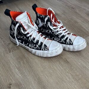 Converse Graphic High-Tops - Black, White, and Orange